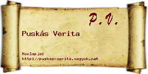 Puskás Verita névjegykártya